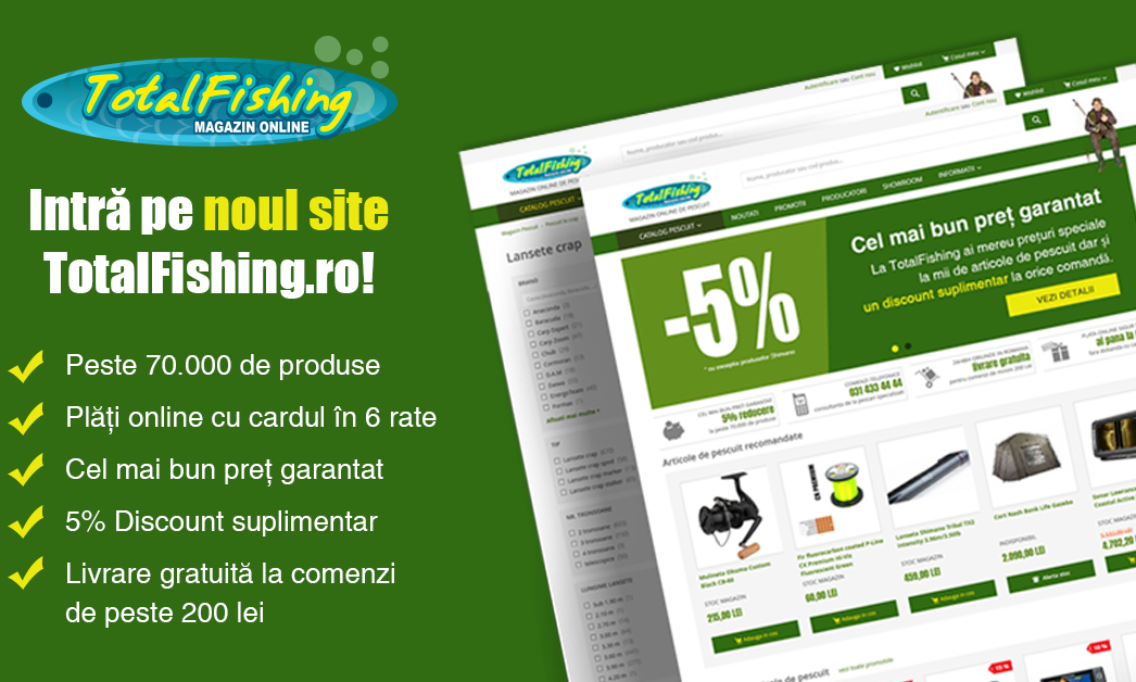 TotalFishing.ro a lansat o noua platforma pentru cumparaturi online.